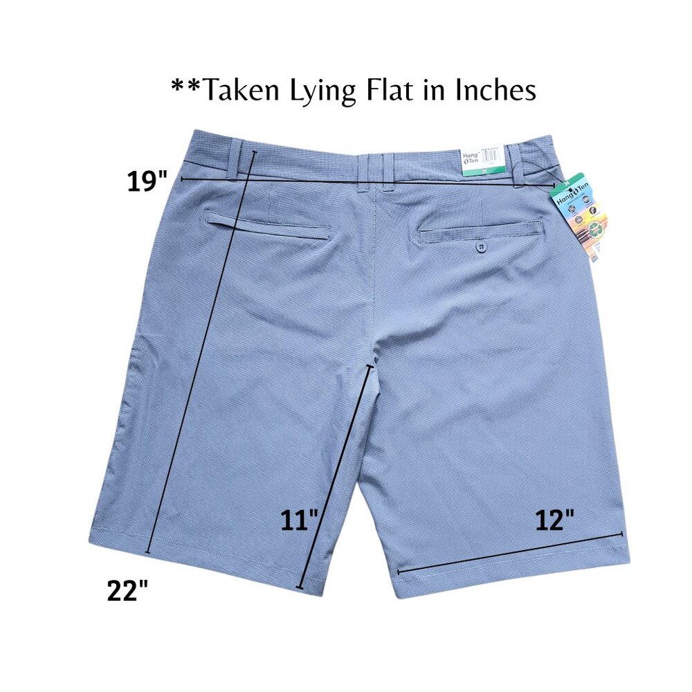 HANG TEN Men's Hybrid Light Blue Zipper Pockets Regular Fit Shorts Size 38 (XL) - Picture 12 of 13